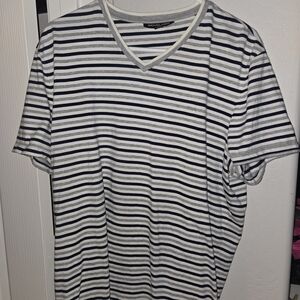 Michael Kors Men's V-Neck Striped Tee